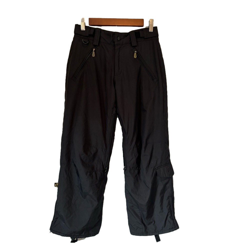 E408 Serene Girls Med Black Winter Warm Adjustible Snow Ski Winter Pants Outdoor